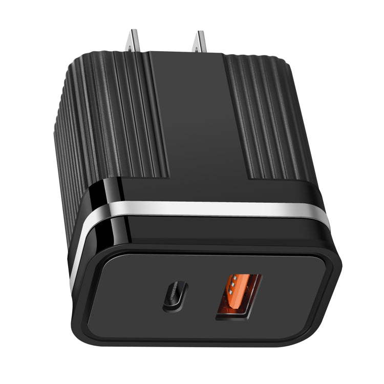 RSY USB + USB - C / Type - C Dual Ports Fast Charging Travel Charger,, US Plug, EU Plug - ORIWHIZ