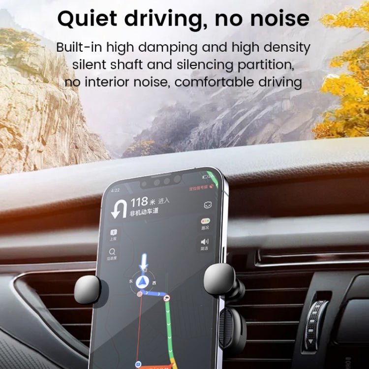 S03 Vehicle Air Outlet Gravity Navigation Mobile Phone Holder, Black Eagle Mouth, White Eagle Mouth, Black Spiral Clip, White Spiral Clip - ORIWHIZ