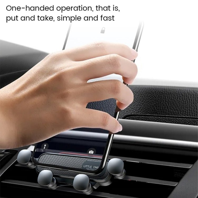 S03 Vehicle Air Outlet Gravity Navigation Mobile Phone Holder, Black Eagle Mouth, White Eagle Mouth, Black Spiral Clip, White Spiral Clip - ORIWHIZ