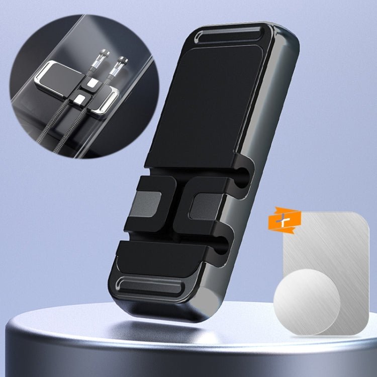 S15 Magnetic Aluminum Alloy Bracket Data Cable Storage Sticker Car Phone Holder - ORIWHIZ
