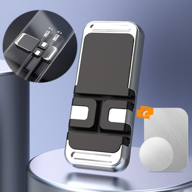 S15 Magnetic Aluminum Alloy Bracket Data Cable Storage Sticker Car Phone Holder - ORIWHIZ