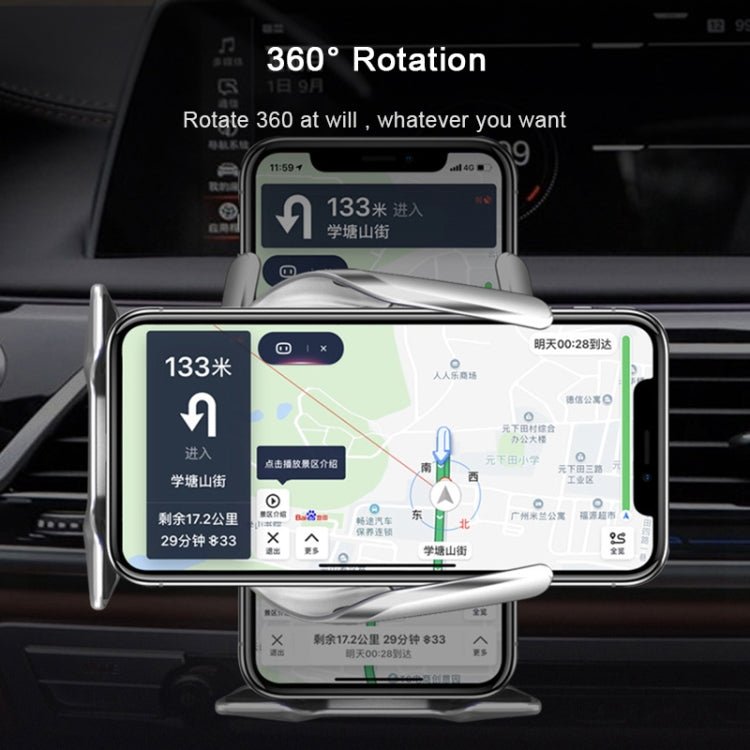 S7 15W QI 360 Degree Rotatable Infrared Induction Car Air Outlet Wireless Charging Mobile Phone Holder for 4.0 - 6.5 inch Mobile Phones, S7 - ORIWHIZ