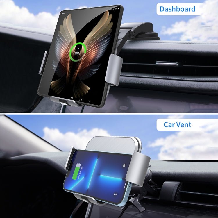 S8 Dual Coil Car Phone Holder Wireless Charger, S8 - ORIWHIZ