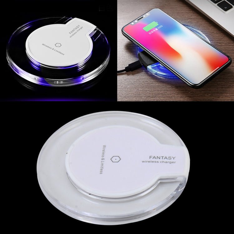 Safety Wireless and Limitless QI - standard Wireless Charger Fast Charging Charger with Micro USB Cable, Black+White, White - ORIWHIZ