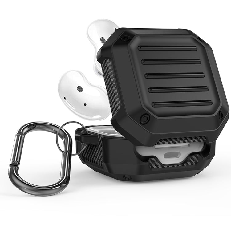 Shockproof Carbon Fiber Luggage Earphone Protective Case with Hook, For Samsung Galaxy Buds Live / Buds 2 / Buds Pro / Buds 2 Pro - ORIWHIZ