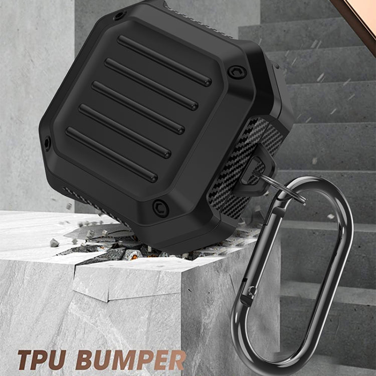 Shockproof Carbon Fiber Luggage Earphone Protective Case with Hook, For Samsung Galaxy Buds Live / Buds 2 / Buds Pro / Buds 2 Pro - ORIWHIZ