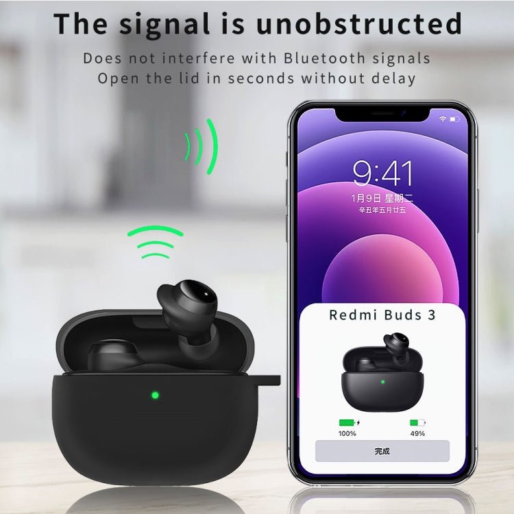 Silicone Earphone Protective Case with Hook, For Xiaomi Redmi Buds 3 Lite - ORIWHIZ