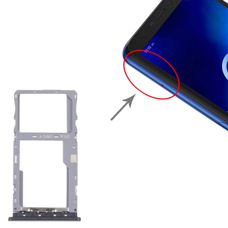 SIM Card Tray + Micro SD Card Tray For T - Mobile REVVL 4+ 5062 5062W 5062Z, For T - Mobile REVVL 4+ 5062(Grey) - ORIWHIZ