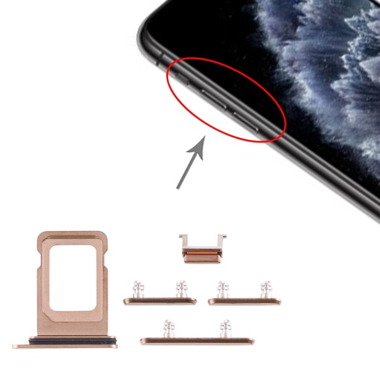 SIM Card Tray + Side Key for iPhone 11 Pro / 11 Pro Max, For iPhone 11 Pro(Single card) - ORIWHIZ