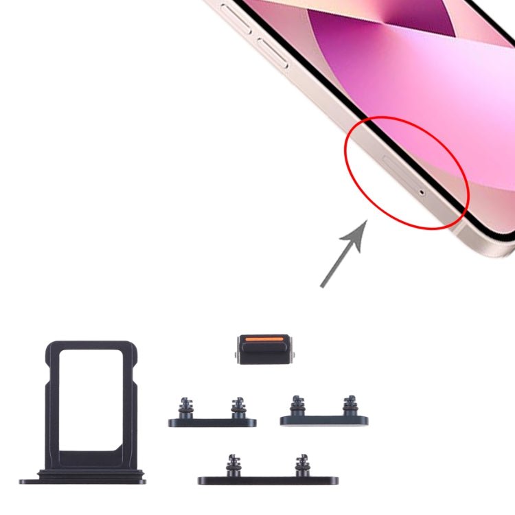 SIM Card Tray + Side Keys for iPhone 13 Mini(Midnight), For iPhone 13 Mini - ORIWHIZ