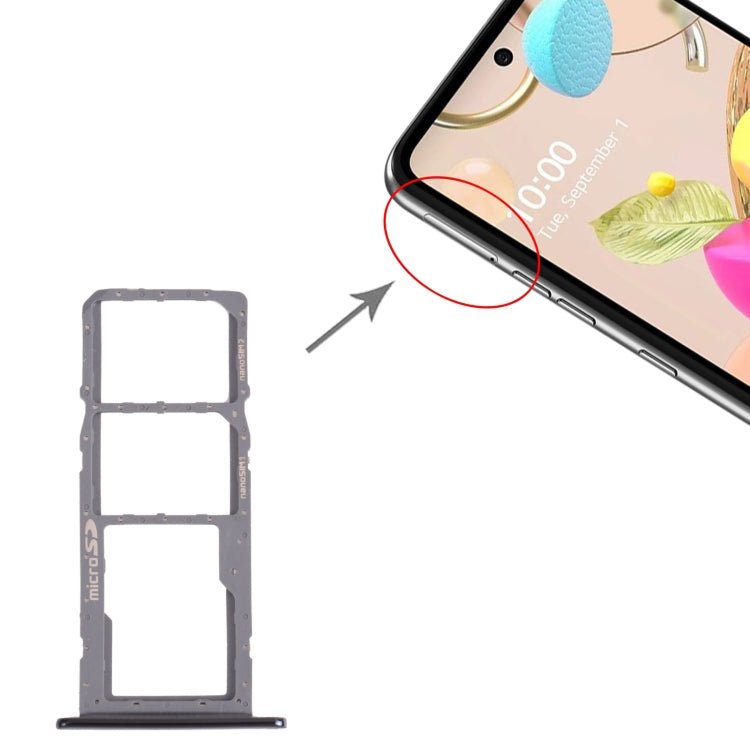 SIM Card Tray + SIM Card Tray + Micro SD Card Tray for LG K42 / K52 (Brazil) LMK420 LMK420H LMK420E LMK420Y, For LG K42 / K52 (Brazil), For LG K42 / K52, For LG K42 (Double SIM) - ORIWHIZ