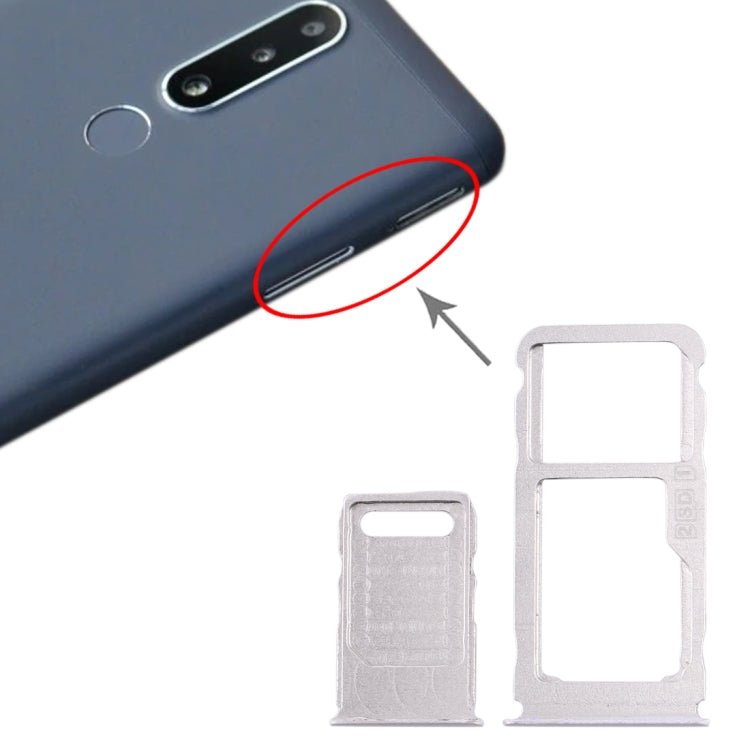 SIM Card Tray + SIM Card Tray + Micro SD Card Tray for Nokia 3.1 Plus, For Nokia 3.1 Plus - ORIWHIZ