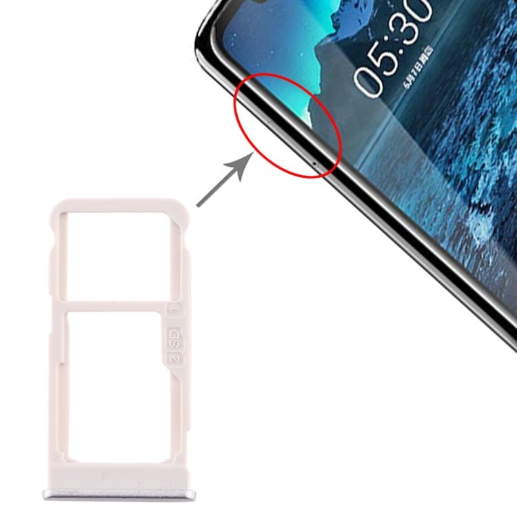 SIM Card Tray + SIM Card Tray / Micro SD Card Tray for Nokia 5.1 Plus / X5 TA - 1102 TA - 1105 TA - 1108 TA - 1109 TA - 1112 TA - 1120 TA - 1199, For Nokia 5.1 Plus - ORIWHIZ