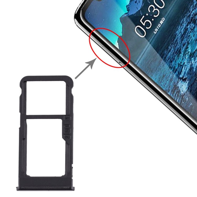 SIM Card Tray + SIM Card Tray / Micro SD Card Tray for Nokia 5.1 Plus / X5 TA - 1102 TA - 1105 TA - 1108 TA - 1109 TA - 1112 TA - 1120 TA - 1199, For Nokia 5.1 Plus - ORIWHIZ