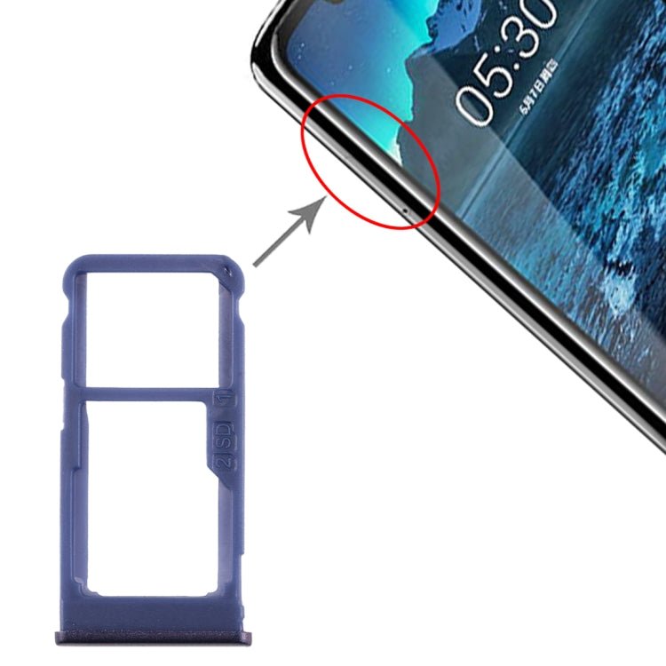 SIM Card Tray + SIM Card Tray / Micro SD Card Tray for Nokia 5.1 Plus / X5 TA - 1102 TA - 1105 TA - 1108 TA - 1109 TA - 1112 TA - 1120 TA - 1199, For Nokia 5.1 Plus - ORIWHIZ