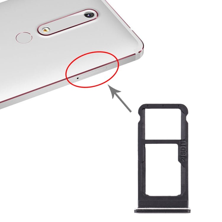 SIM Card Tray + SIM Card Tray / Micro SD Card Tray for Nokia 6.1 / 6 (2018) / TA - 1043 TA - 1045 TA - 1050 TA - 1054 TA - 1068, For Nokia 6.1 - ORIWHIZ