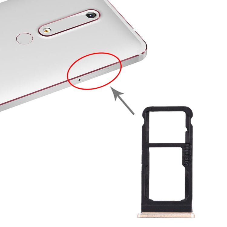 SIM Card Tray + SIM Card Tray / Micro SD Card Tray for Nokia 6.1 / 6 (2018) / TA - 1043 TA - 1045 TA - 1050 TA - 1054 TA - 1068, For Nokia 6.1 - ORIWHIZ