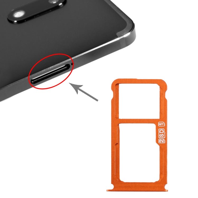 SIM Card Tray + SIM Card Tray / Micro SD Card Tray for Nokia 7 Plus TA - 1062, For Nokia 7 Plus - ORIWHIZ