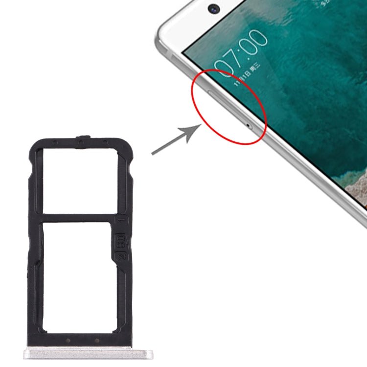 SIM Card Tray + SIM Card Tray / Micro SD Card Tray for Nokia 7 TA - 1041, For Nokia 7 - ORIWHIZ