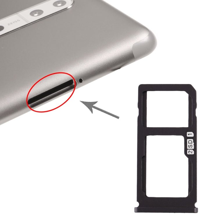 SIM Card Tray + SIM Card Tray / Micro SD Card Tray for Nokia 8 / N8 TA - 1012 TA - 1004 TA - 1052, For Nokia 8 - ORIWHIZ