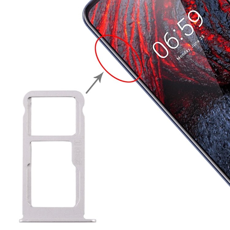 SIM Card Tray + SIM Card Tray / Micro SD Card Tray for Nokia X6 (2018) / TA - 1099 / 6.1 Plus, For Nokia X6 (2018) - ORIWHIZ