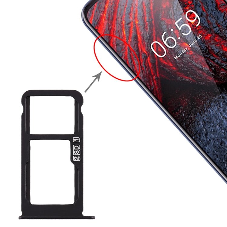 SIM Card Tray + SIM Card Tray / Micro SD Card Tray for Nokia X6 (2018) / TA - 1099 / 6.1 Plus, For Nokia X6 (2018) - ORIWHIZ