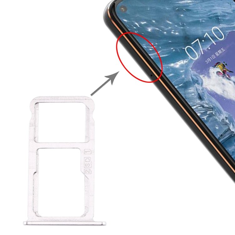 SIM Card Tray + SIM Card Tray / Micro SD Card Tray for Nokia X7 / 8.1 / 7.1 Plus / TA - 1131, For Nokia X7 - ORIWHIZ