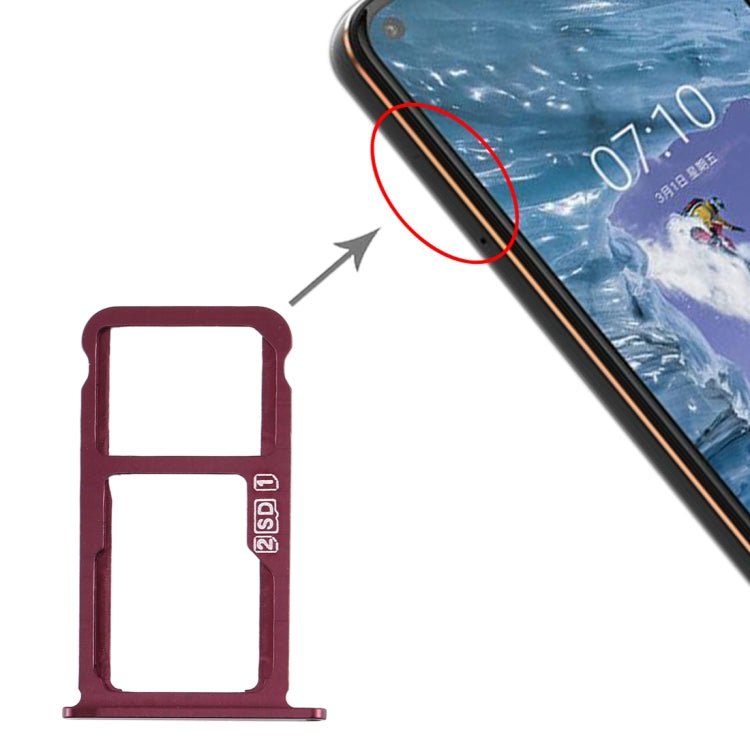 SIM Card Tray + SIM Card Tray / Micro SD Card Tray for Nokia X7 / 8.1 / 7.1 Plus / TA - 1131, For Nokia X7 - ORIWHIZ