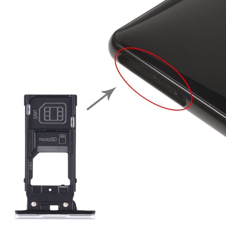 SIM Card Tray + SIM Card Tray + Micro SD Card Tray for Sony Xperia XZ2, For Sony Xperia XZ2 - ORIWHIZ