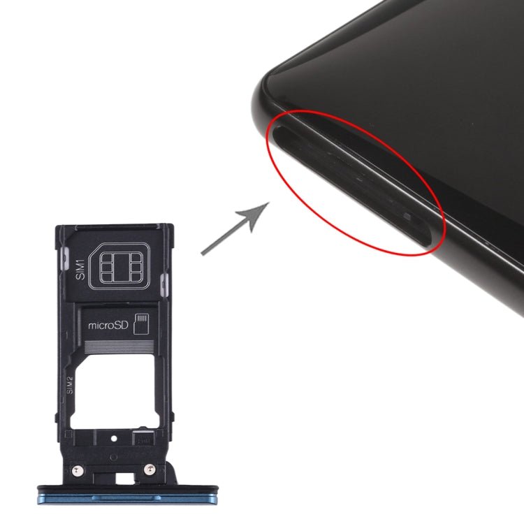 SIM Card Tray + SIM Card Tray + Micro SD Card Tray for Sony Xperia XZ2, For Sony Xperia XZ2 - ORIWHIZ