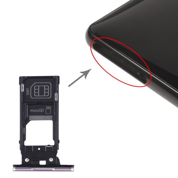 SIM Card Tray + SIM Card Tray + Micro SD Card Tray for Sony Xperia XZ2, For Sony Xperia XZ2 - ORIWHIZ