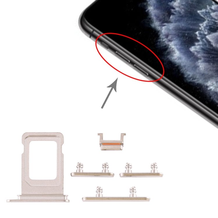 SIM Card Tray + SIM Card Tray + Side Key for iPhone 11 Pro Max / 11 Pro, For iPhone 11 Pro Max(double card), For iPhone 11 Pro Max(Single card) - ORIWHIZ