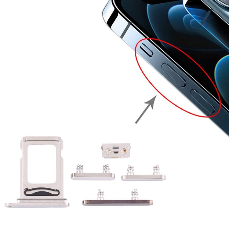 SIM Card Tray + SIM Card Tray + Side Keys for iPhone 12 Pro, For iPhone 12 Pro (double card) - ORIWHIZ