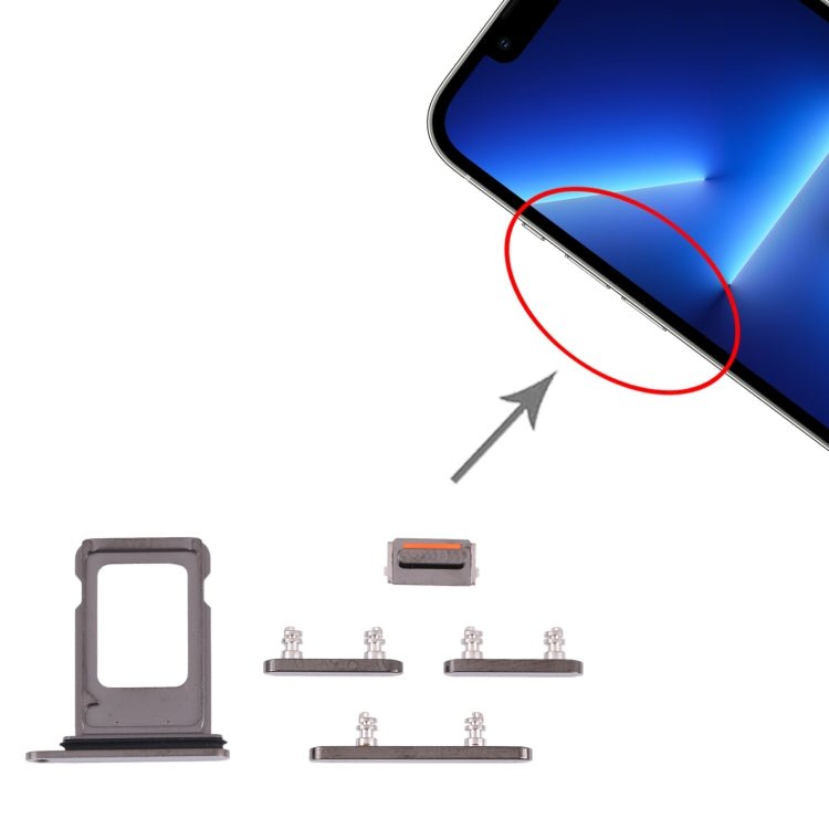 SIM Card Tray + SIM Card Tray + Side Keys for iPhone 13 Pro, For iPhone 13 Pro (double card) - ORIWHIZ