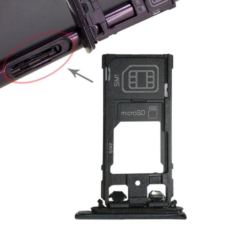 SIM1 Card Tray + SIM2 Card / Micro SD Card Tray for Sony Xperia XZ, For XZ Dual SIM, For Xperia XZ, For Xperia XZ Dual SIM - ORIWHIZ