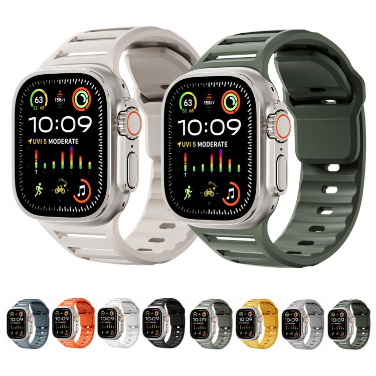 Single Nail Dual - Color Multi - hole Silicone Watch Band, For Apple Watch 46mm / 49mm / 45mm / 44mm - ORIWHIZ