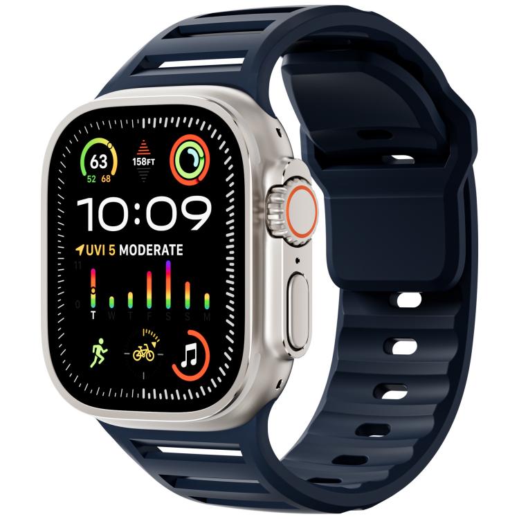 Single Nail Dual - Color Multi - hole Silicone Watch Band, For Apple Watch 46mm / 49mm / 45mm / 44mm - ORIWHIZ