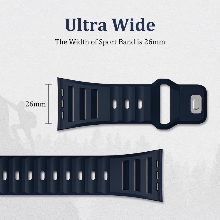 Single Nail Dual - Color Multi - hole Silicone Watch Band, For Apple Watch 46mm / 49mm / 45mm / 44mm - ORIWHIZ
