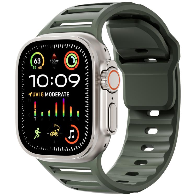 Single Nail Dual - Color Multi - hole Silicone Watch Band, For Apple Watch 46mm / 49mm / 45mm / 44mm - ORIWHIZ