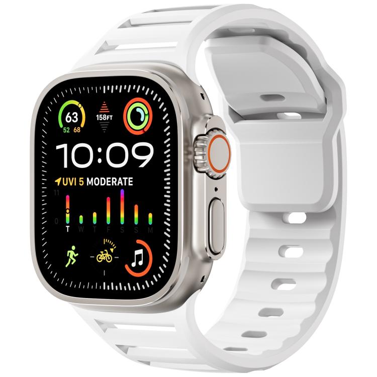 Single Nail Dual - Color Multi - hole Silicone Watch Band, For Apple Watch 46mm / 49mm / 45mm / 44mm - ORIWHIZ