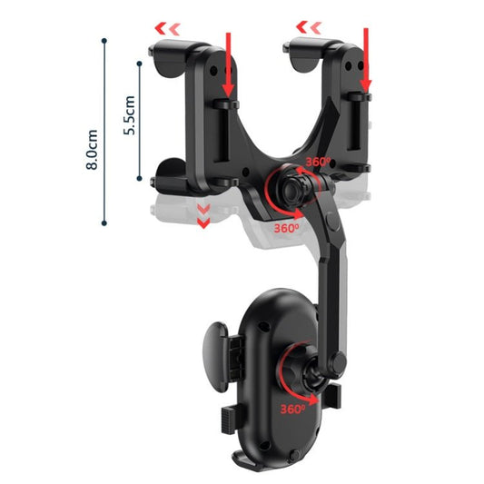 Snap - on Rearview Mirror Car Phone Holder, Mirror Car Phone Holder - ORIWHIZ