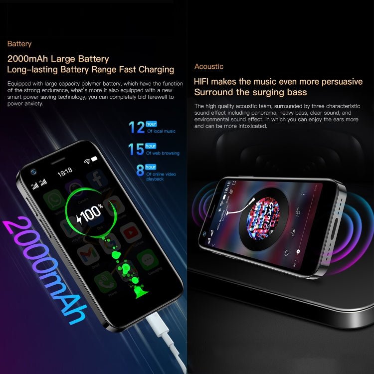 SOYES XS12 Pro, 4GB+64GB 3.0 inch Android 10.0 MTK6750 Octa Core, Bluetooth, WiFi, FM, OTG, Network: 4G, Dual SIM, Support Google Play, 4GB+64GB - ORIWHIZ