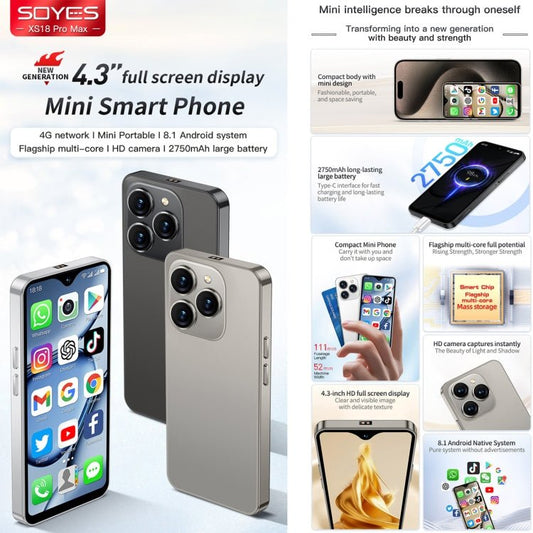 SOYES XS18 Pro Max, 2GB+16GB, Face ID, 4.3 inch Android 8.1 MTK6737A Quad Core, Network: 4G, OTG, Dual SIM, XS18 Pro Max - ORIWHIZ