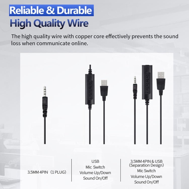 SOYTO SY227 Single - side Operator Ear Hook Headset Corded Computer Headset, 3.5mm, Separation USB Wire Control - ORIWHIZConsumer ElectronicsSOYTOWalkie Talkie
