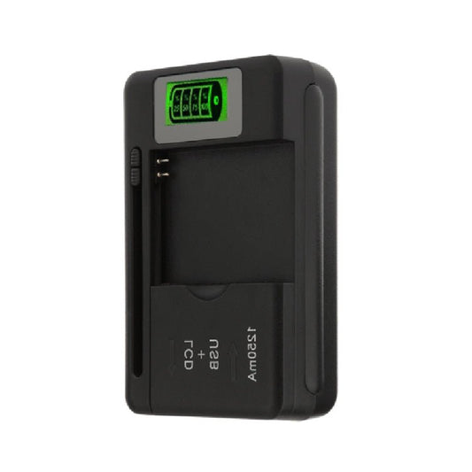 SS - 5 Universal Cell Phone Battery Charger With USB Output & LCD Display, US Plug, 600A/1250mA - ORIWHIZ