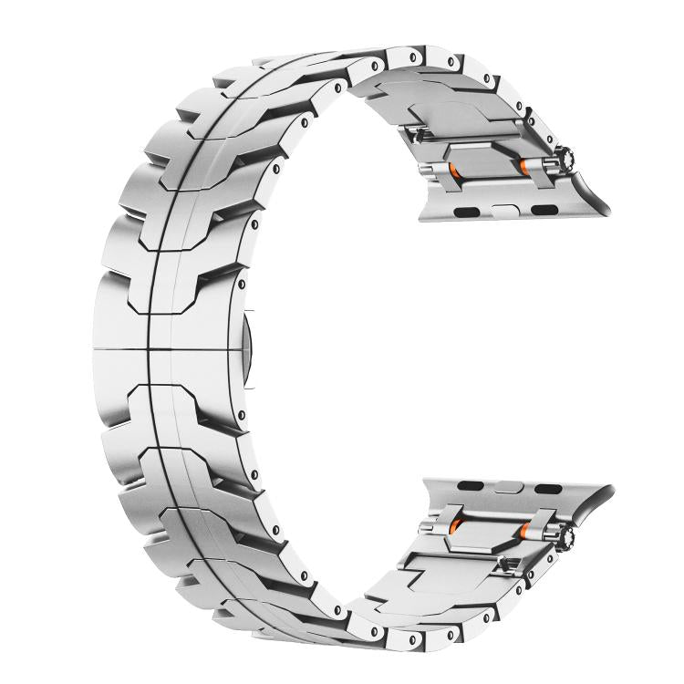 Stainless Steel Iron Man Butterfly Buckle Metal Watch Band, For Apple Watch 46mm / 49mm / 45mm / 44mm, For Apple Watch 42mm / 41mm / 40mm / 38mm - ORIWHIZ