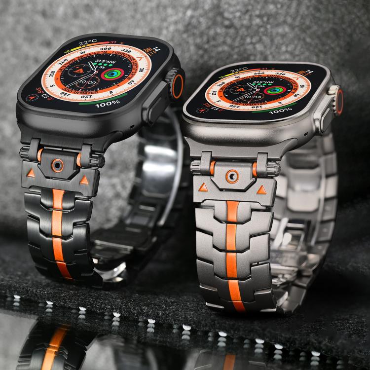 Stainless Steel Iron Man Butterfly Buckle Metal Watch Band, For Apple Watch 46mm / 49mm / 45mm / 44mm, For Apple Watch 42mm / 41mm / 40mm / 38mm - ORIWHIZ