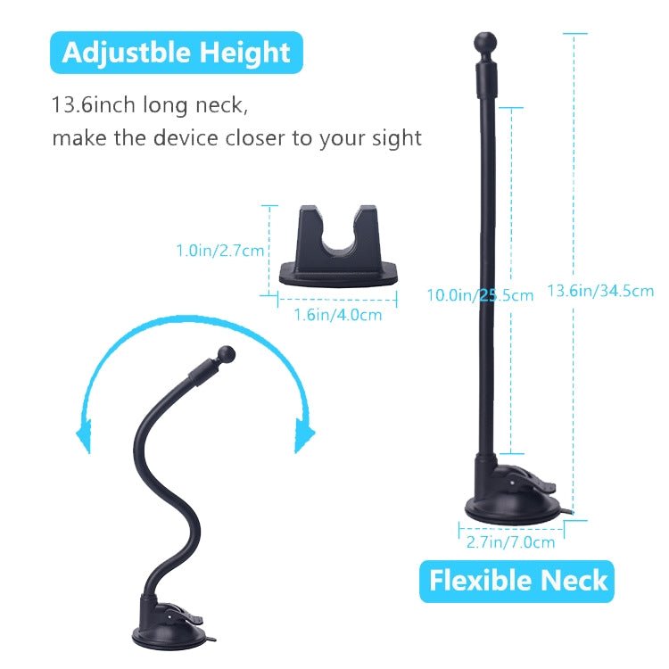 Suction Cup Long Soft Hose Windshield Car Mobile Phone Clip Bracket - ORIWHIZ