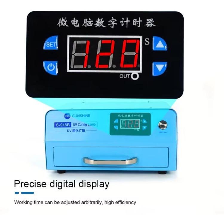 SUNSHINE S - 918B UV Curing Filming Box LED High - Power UV Mobile Phone Curved Screen Optical Shadowless Glue Repair Tool, SUNSHINE S - 918B (US Plug 110V), SUNSHINE S - 918B (EU Plug 220V) - ORIWHIZ