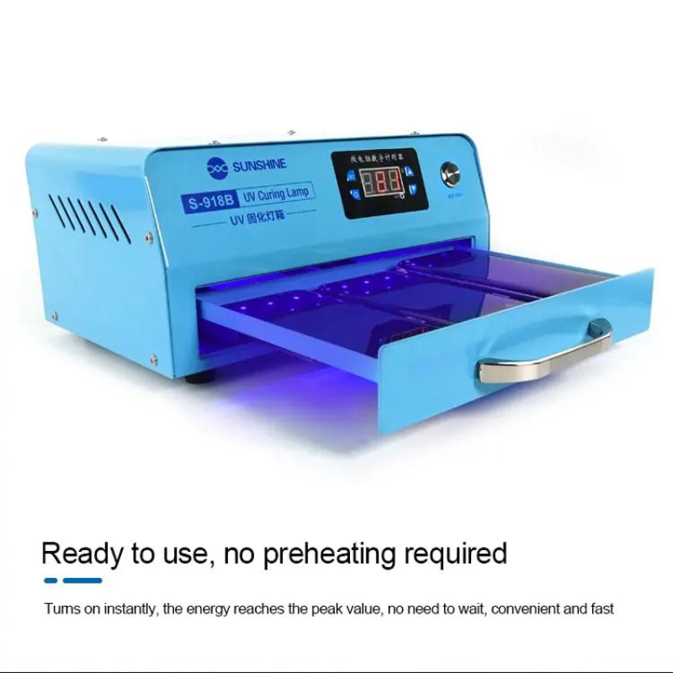 SUNSHINE S - 918B UV Curing Filming Box LED High - Power UV Mobile Phone Curved Screen Optical Shadowless Glue Repair Tool, SUNSHINE S - 918B (US Plug 110V), SUNSHINE S - 918B (EU Plug 220V) - ORIWHIZ
